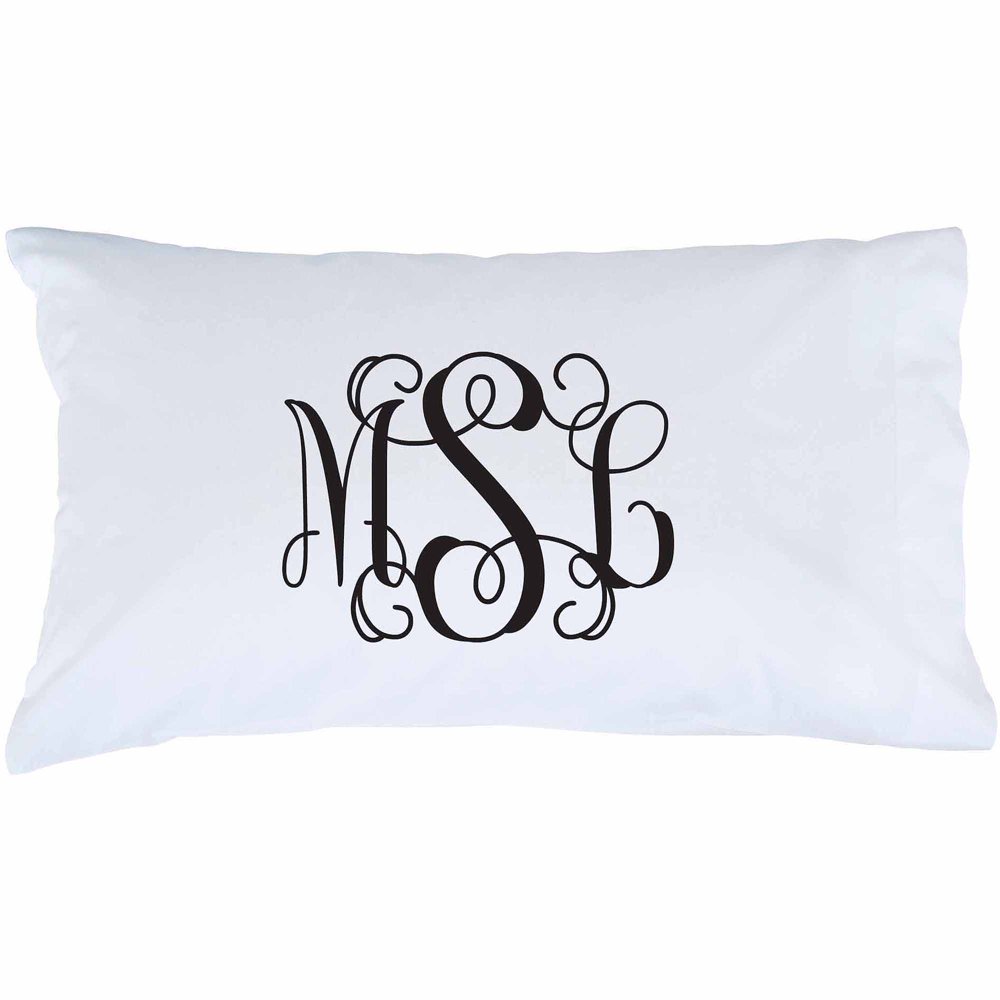 Personalized Black Monogram Pillowcase