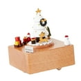 thumbnail image 4 of Adorno de caja de música navideña, caja musical de cuerda con melodía, temática navideña árbol de navidad blanco, 4 of 9