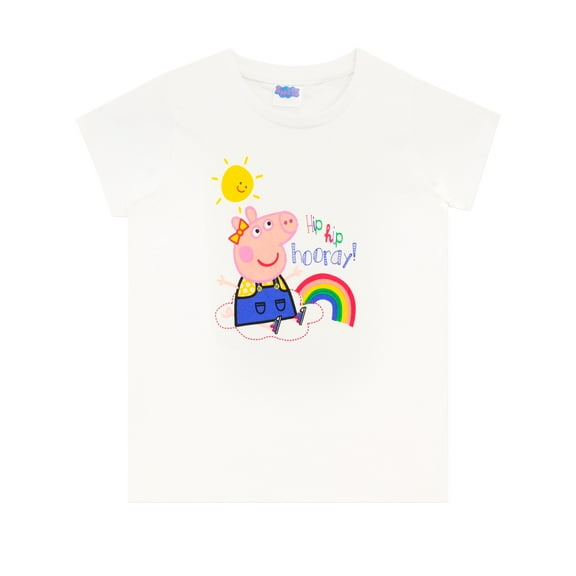 Peppa Pig Girls Rainbow T-Shirt White 2T-5