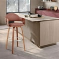 thumbnail image 5 of Armen Living Indoor Julius 30" Cream Faux Leather and Walnut Wood Bar Stool, 5 of 12