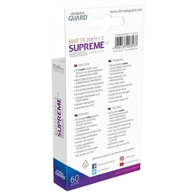 Ultimate Guard Supreme UX Japanese Size Card Sleeves - Walmart.com