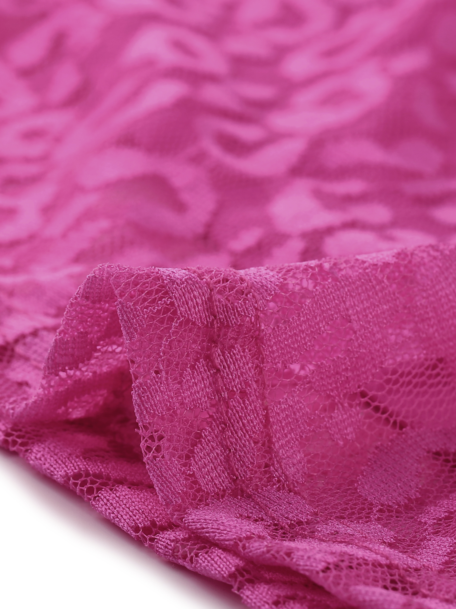 DARING DIVA V Neck Swing A-Line Cocktail Wedding Midi Lace Dress 3X Hot Pink