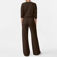 thumbnail image 4 of SUNBS Two Piece Outfits Women Fall Sweatsuits Henley Neck Tops Lounge Sets Wide Leg Pants Vocation Travel Outfits, 4 of 7