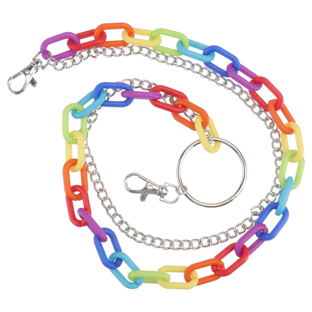 CIMAXIC 1pc Waist Chain Fashion Wasit Belt Chain Rainbow Color Waist ChainColorful,23.62"X0.39"X0.39"