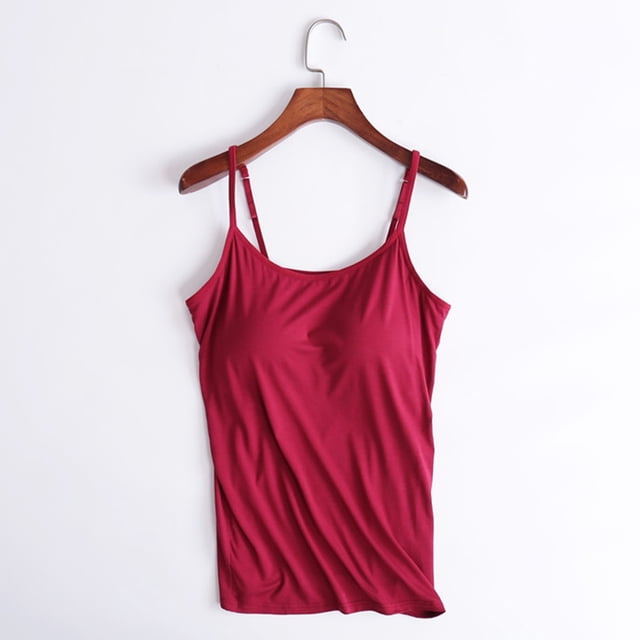 Hauts Rouges pour Femmes Femmes Dos Coussin Cardiothoracique Gilet Dos Nu Sans Armature Bonnet Porter à l'Extérieur sous-Vêtements Yoga Exercice Gilet Dos Nu Hauts de Sortie pour Femmes