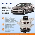 thumbnail image 4 of 11610 90A Alternator Compatible with Elantra Coupe GT 2011-2017, Forte Koup Forte5 2014-2016, Soul 2012-2013 1.8L 2.0L L4 Replace# 37300-2E200 373002E200 11610N 2610428, 4 of 5