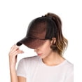 thumbnail image 3 of C.C Ponycap Messy High Bun Ponytail Adjustable Glitter Mesh Trucker Baseball Cap, Bronze, 3 of 4