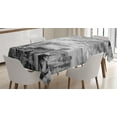 thumbnail image 1 of Ambesonne Landscape Tablecloth Rectangular Table Cover, New York Skyscraper, 52"x70", Black White, 1 of 3
