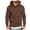 Brown-2, variant on Men's Casual Pullover Hoodie with Drawstring and Kangaroo Pocket Solid Color Leather Label Casual Business Comfortable Loose Trendy Hoodie Jacket Coat Khaki