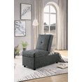 thumbnail image 6 of Gray 1pc Storage Ottoman Convertible Chair with Foam Cushion & Fabric Upholstery on Solid Wood Plywood Frame for Living Room Furniture, 6 of 9