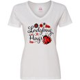 thumbnail image 3 of Inktastic Ladybug Hugs with Cute Ladybug and Flowers Women's V-Neck T-Shirt, 3 of 5
