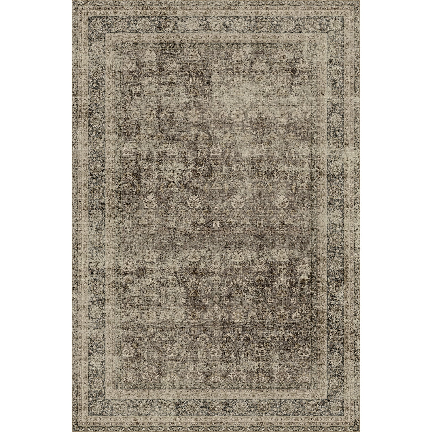 BERTHMEER 6'x9' Washable Golden Brown Area Rugs for Living Room Bedroom Kitchen Rugs Non Slip Vintage Traditional Dorm Office Dining Room Farmhouse Oriental Distressed Rugs