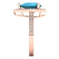 thumbnail image 3 of Halo Engagement Ring for Women - 2.36ct Simulated Turquoise in 14K Rose Gold Promise Ring, 3 of 6