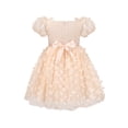 thumbnail image 2 of Robe Fille 3D Papillon Beige Cœur Dentelle Haut Col Carré Manches Courtes 6 Ans, 2 of 7