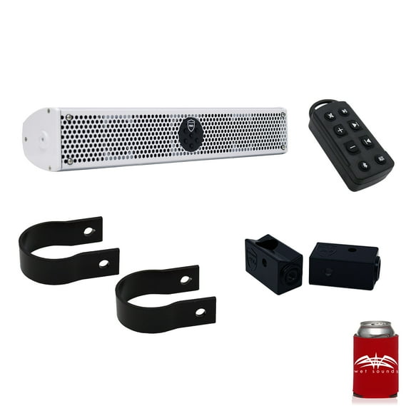 Wet Sounds Stealth 6 Ultra HD White   UTV Mounting Kit, Slider bracket and Round 2" Tube clamp
