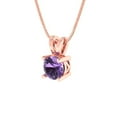 thumbnail image 2 of Clara Pucci 18K Rose Solid Hypoallergenic Gold 0.5Ct Alexandrite Round Brilliant Cut Solitaire Designer Necklace Pendant For June, 2 of 7