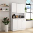 thumbnail image 3 of 70.87" Tall Wardrobe& Kitchen Cabinet, with 6-Doors, 1-Open Shelves and 1-Drawer for bedroom,White, 3 of 14