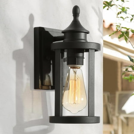 

LNC Wzaj 12.5-in H Sandy Black Clear Glass Cylinder Modern/Contemporary Medium Base (E-26) Outdoor Wall Light 11.8 H