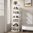 thumbnail image 6 of JOINICE 360 Spinning Rotating Shoe Rack Tower, 6 Tier Lazy Susan Closet Organizer, Revolving Shoe Storage Organizer for Entryway, Hallway, Living Room (White), 6 of 9