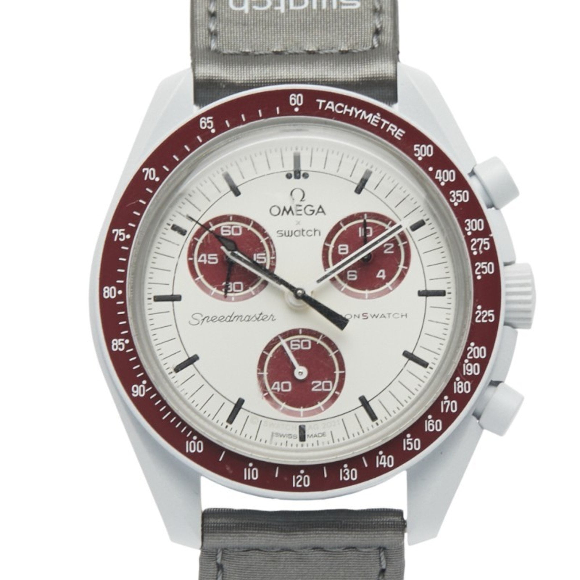 Pre-Owned Omega x Swatch Speedmaster Moonswatch Mission to Pluto Watch SO33M101... (Good)