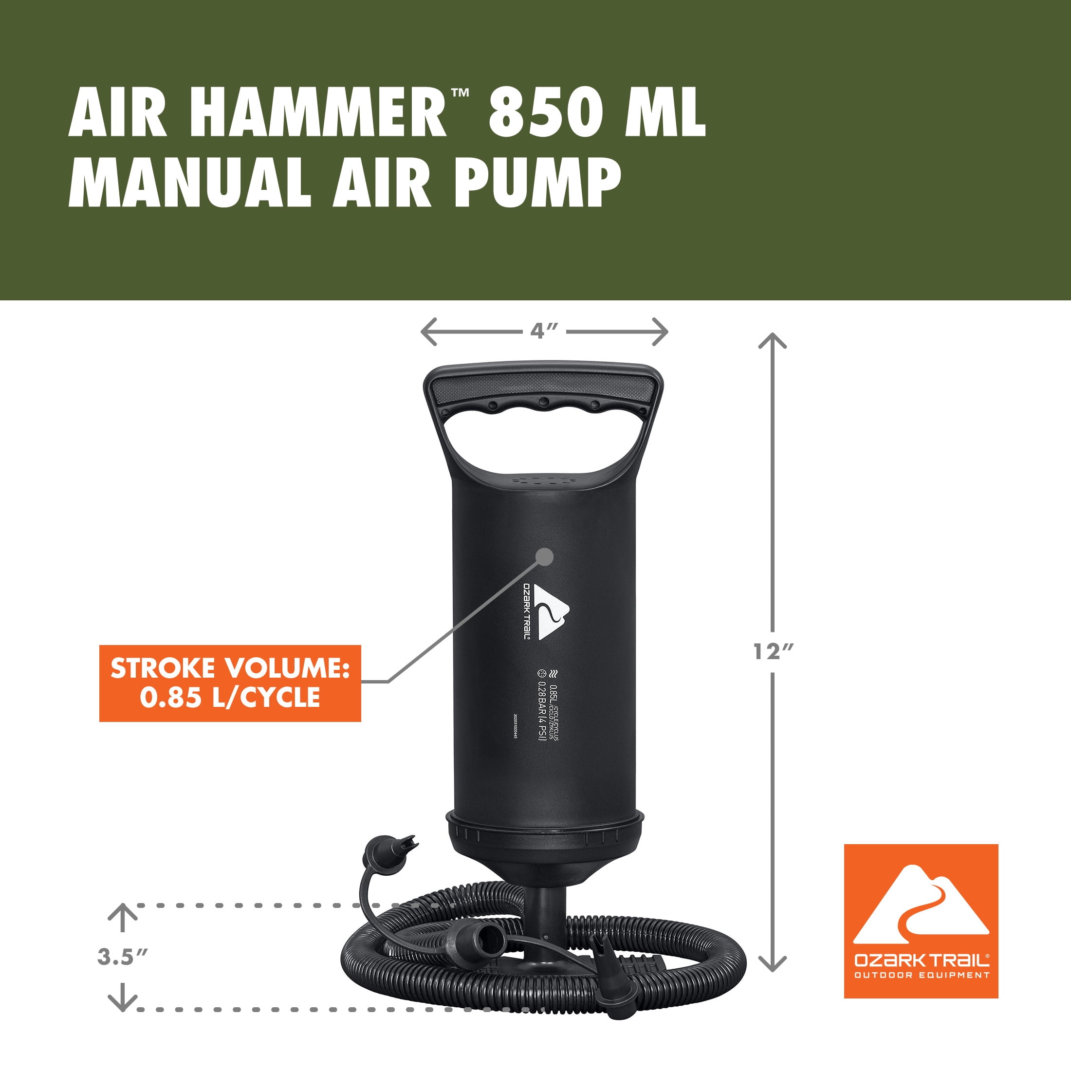 Ozark Trail Air Hammer 850 ml Manual Hand Pump