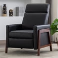 thumbnail image 3 of Wood-Framed Pu Leather Recliner Chair Adjustable Home Theater Seating With Thick Seat Cushion And Backrest Modern Living Room Recliners, Black, 3 of 9