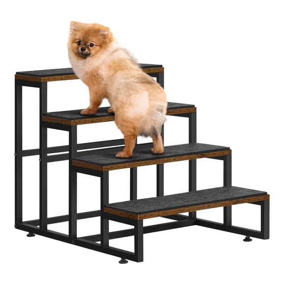 4-Step Dog Stairs for High Beds - Pet Steps for Small & Medium Dogs, Cats & Puppies with Non-Slip Surface, 100 lb Capacity