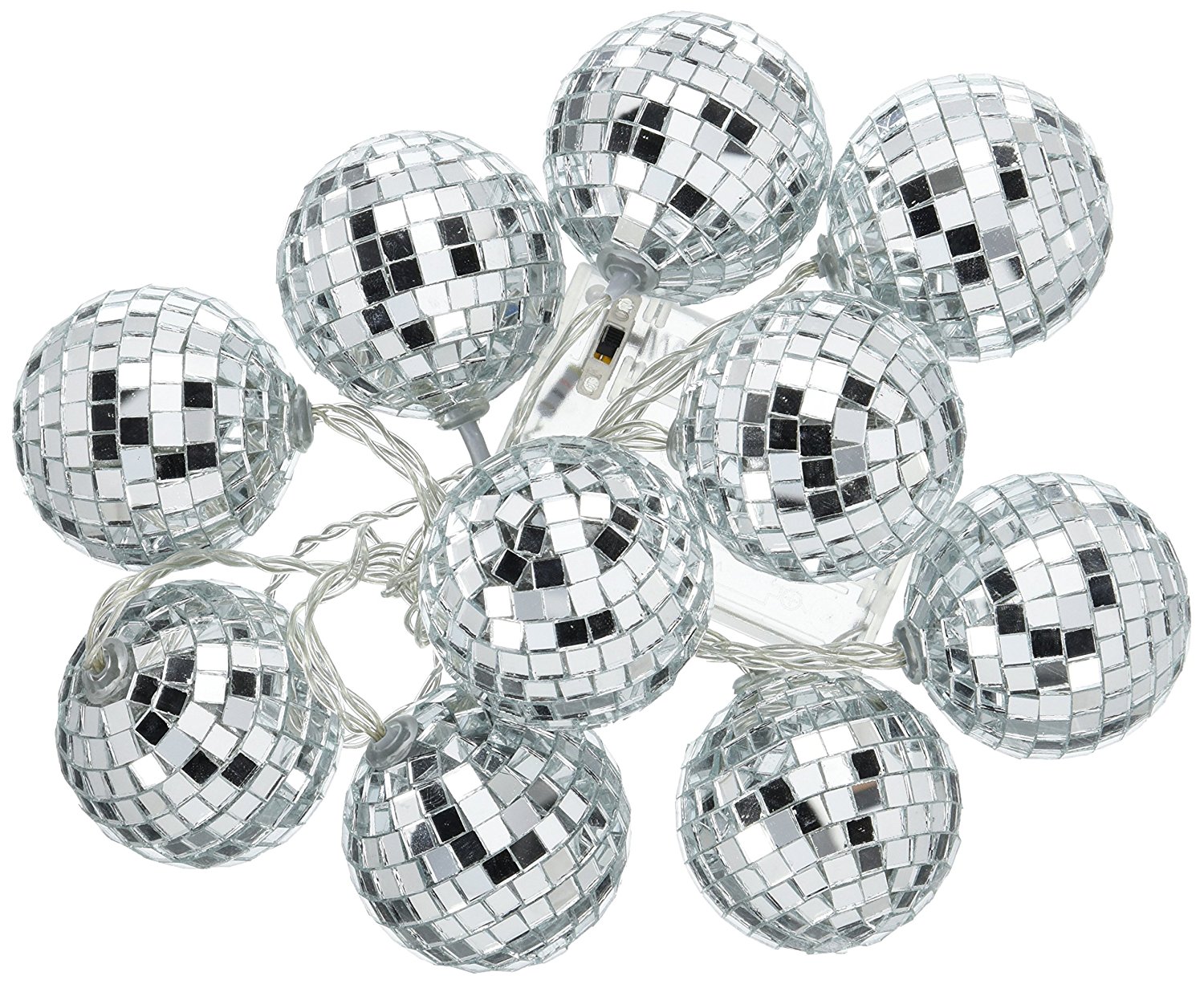DISCO Glitterati Disco Ball LED Party Table Lights, Silver, Get on the dance floor with these