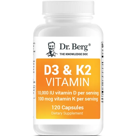 Dr. Berg Vitamin D3 & K2 Supplement - Heart and Bone Health, 120 Capsules