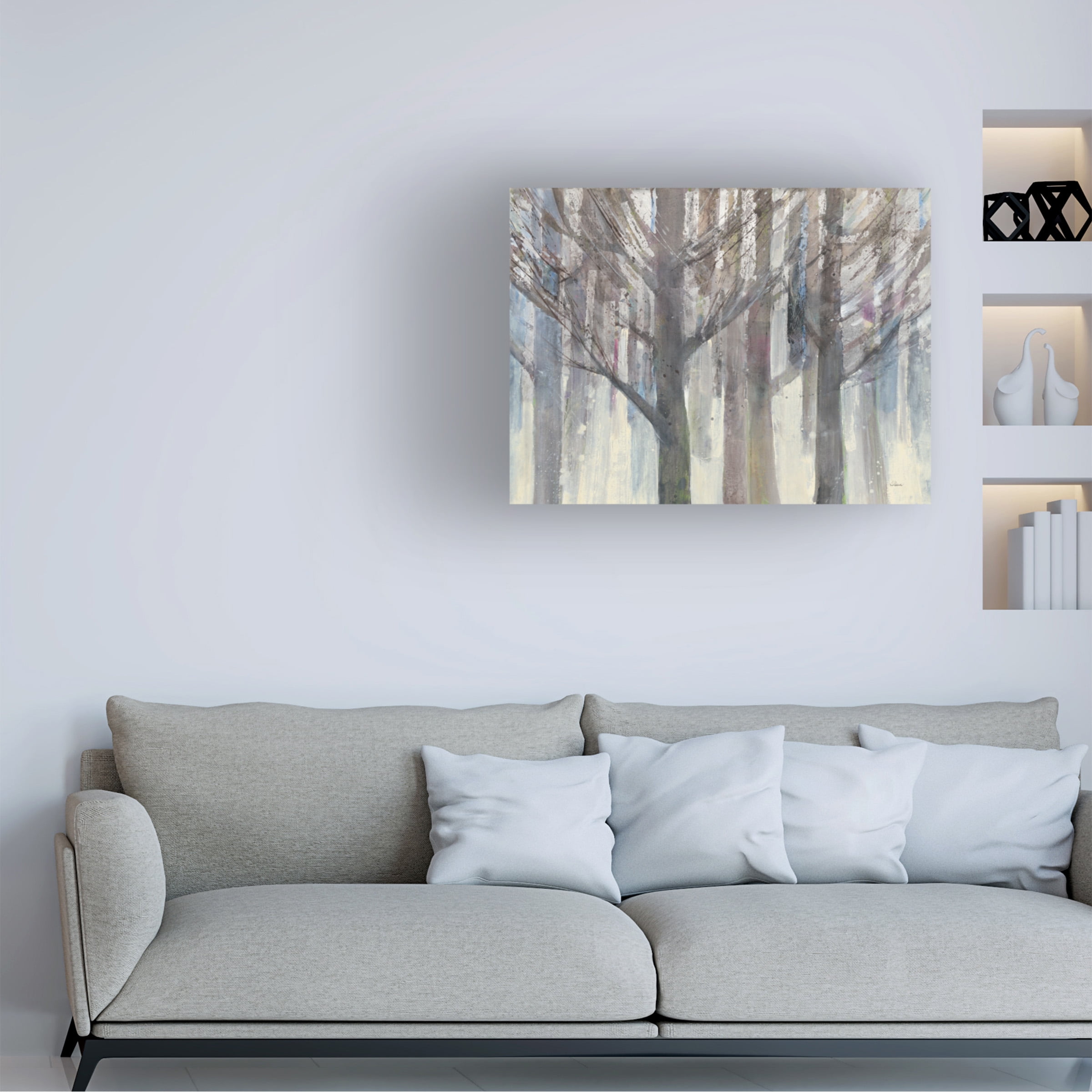 Trademark Fine Art 'Forest Light Gray Trees' Canvas Art by Albena Hristova