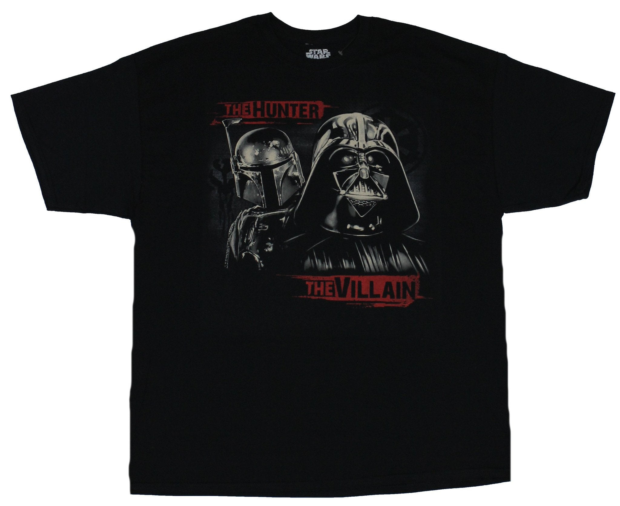 Star Wars Mens Tall T-Shirt - The Hunter The Villain Boba Fett & Darth Vader