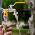 thumbnail image 3 of Outdoor Brass Garden Faucet with 1 Inlet 2 Outlets, Dual Hose Bib Spigot for Yard, Patio, Balcony, Frost Proof Leak Resistant, 3 of 5