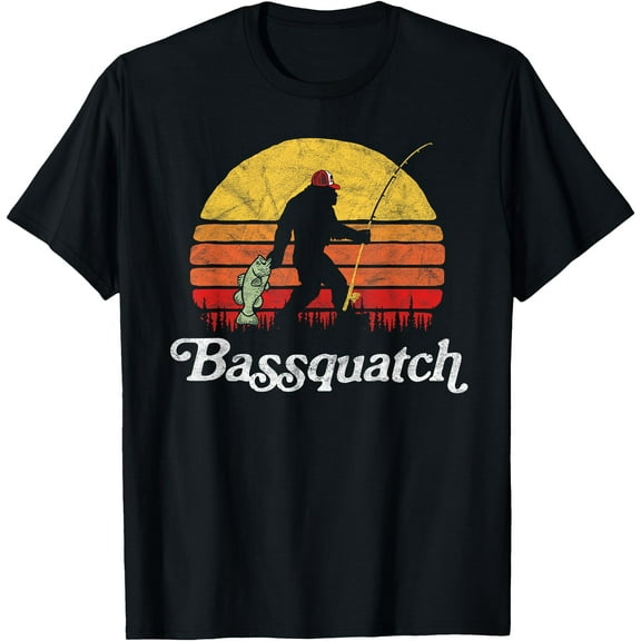 Bassquatch! Funny Bigfoot Fishing Unisex T-Shirt for Men Women Kids Toddler