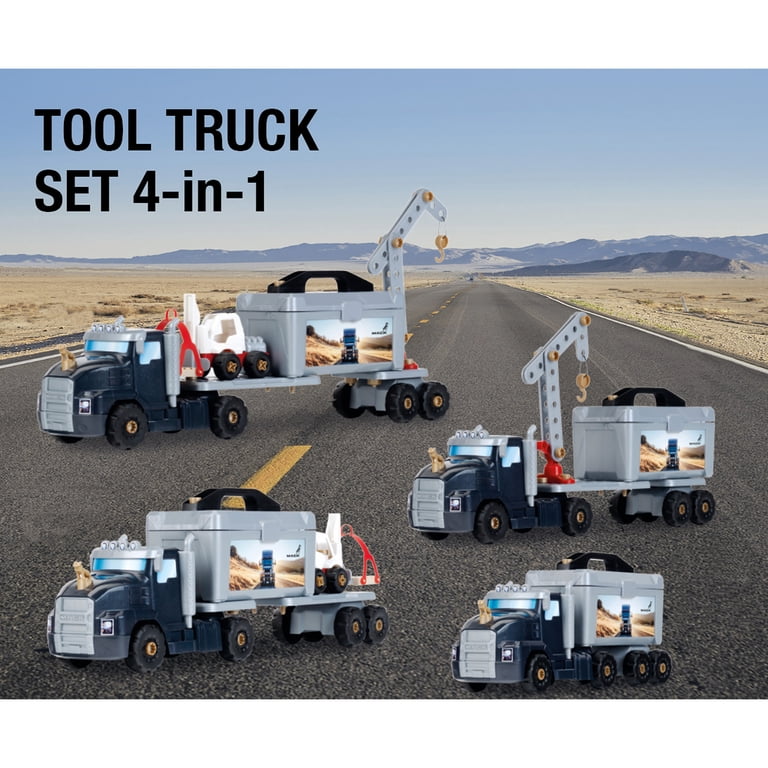 Mack トラック　常用玩具 Mack: Tool Truck 4-In-1 Set - Theo Klein, 89 Piece Assembly
