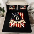 thumbnail image 2 of Feelyou Billiards Sport Kid Queen Sheet Sets, Cartoon Stars Print Flat Sheet, Vintage American Flag Queen Fitted Sheet, Breathable Home Decor, 4-Piece, 2 of 7