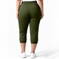 thumbnail image 5 of Maean Women's Plus Size Capri Pants Straight Leg Jogger Elastic Waist Cropped Pant Casual Capris with Pockets, 5 of 7