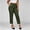 Army Green, variant on Women's Capris Pull-On Stretch Straight Leg Elastic Waist Cropped Dress Pants with Pockets for Golf Yoga office Work Khaki XL(XL)