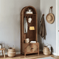 thumbnail image 6 of Diubas Arch Hall Tree with Bench and Shoe Storage, Farmhouse Coat Rack for Hallway, Entryway, Walnut, 6 of 9