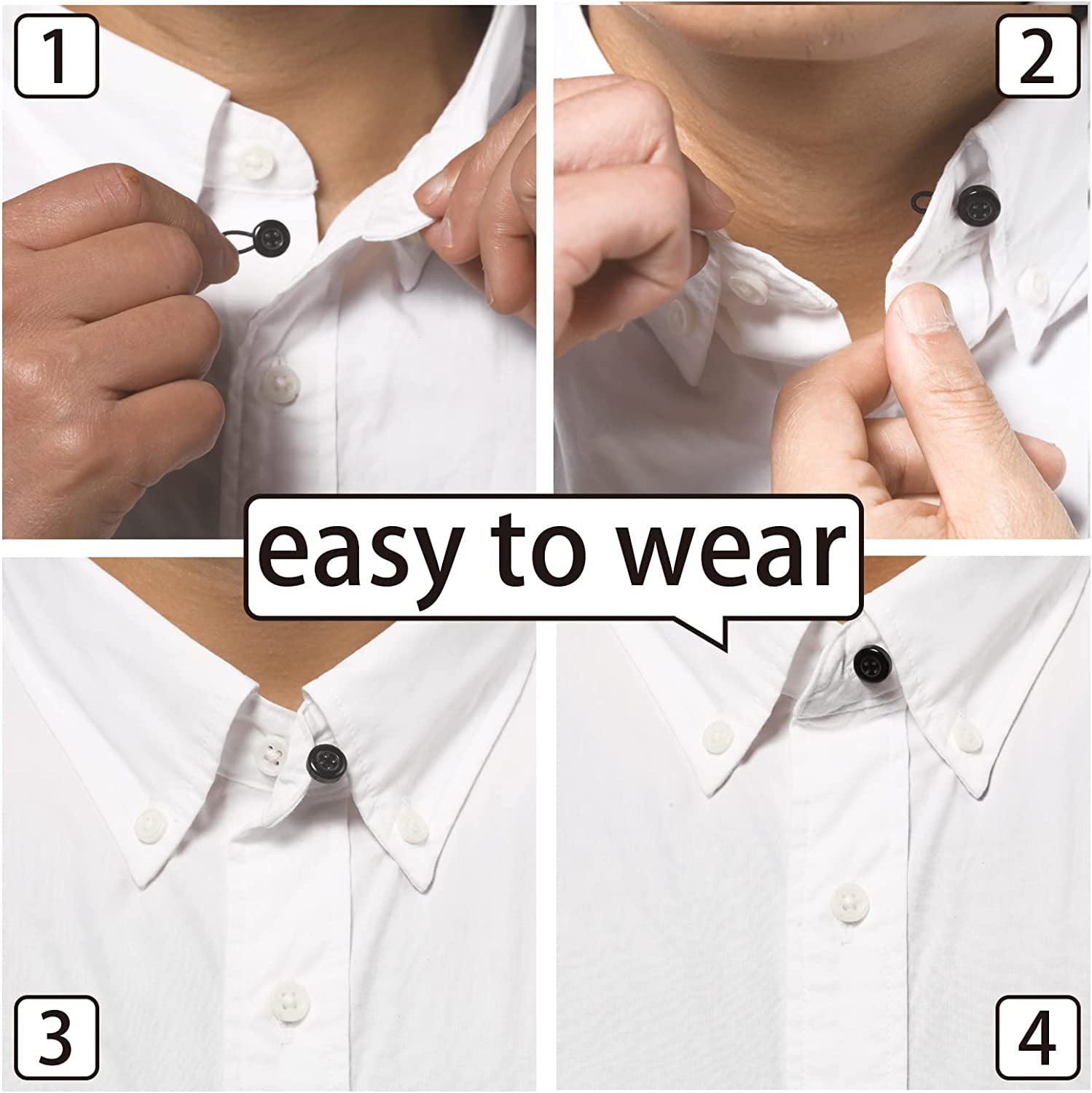 TRIANU Clear Plastic Collar Extenders Stretch Neck Extender for 1/2 Size  Expansion of Men Dress Shirts, 6 Pack, 3/8 