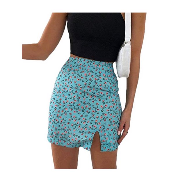 Download La Hiebla La Hiebla Women Split Floral Printed Skirts Printing Mini Pencils Skirt Walmart Com Walmart Com