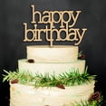 thumbnail image 2 of 2pcs Wooden Happy Birthday Cake Topper Cake Decorations Party Supplies, 2 of 4