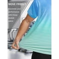 thumbnail image 5 of APTRO Men's and Big Men's Workout Shirt Athletic Core Shirt Quick Dry Moisture Wicking Short Sleeve Performance T-Shirt Grid Gradient Blue Green,Sizes S-3XL, 5 of 7