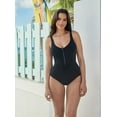 thumbnail image 5 of Women's Skinny Dippers 6540321 Jippa Zip Lock One Piece Swimsuit (Black S), 5 of 6