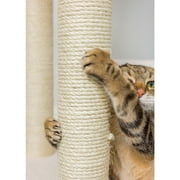 Armarkat 77-in Real Wood Cat Tree & Condo Scratching Post Tower, White