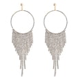 thumbnail image 3 of Pendientes largos de diamantes de imitación Yashi para mujer oro, 3 of 4