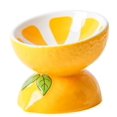 thumbnail image 1 of Cuenco de cerámica para gatos, cuenco para comida para gatos para proteger la columna cervical, boca inclinada, suministros para mascotas, cuenco alto (amarillo limón), boca inclinada, 180, 1 of 5