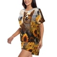 thumbnail image 2 of Fotbe Cute Corgi Sunflower Print Pajama Set for Women 2 Piece Loungewear Short Sleeve Tops and Shorts Set Soft Sleepwear-Small, 2 of 7