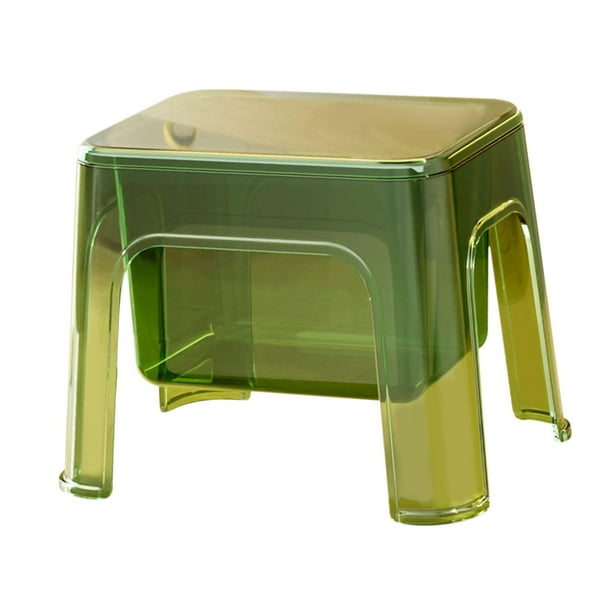 Taburete de entrada, taburete para zapatos, taburete pequeño de un solo escalón, taburete de almacenamiento Verde