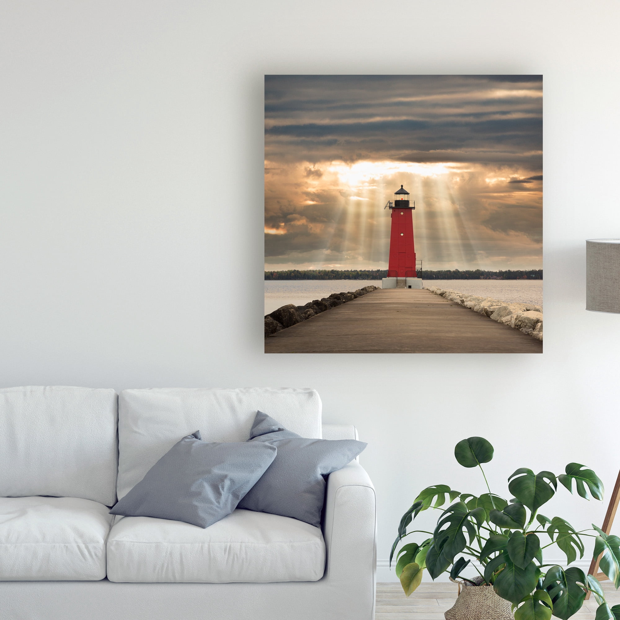 Trademark Fine Art 'Manistique Lighthouse Michigan Color' Canvas Art by Monte Nagler