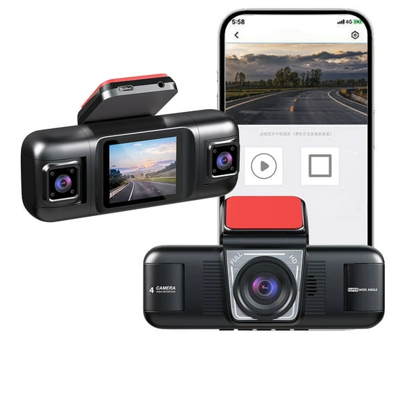 Dvkptbk Dash Cam 2Inch Touching Screen 1080P HD Front and Inside Recording Driving Recorder with Wdr Night Vision Wide Parking Monitor Loop Recording App Vehicle Camera